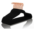 Black Velvet Hangers 30 Pack Non Slip Heavy Duty Rose Gold Hooks (Black/Rose Gold / 30-Pack)