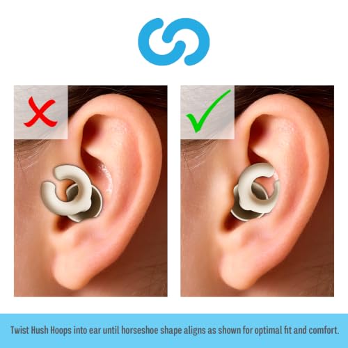 Hush Hoops Reusable Noise Reducing Ear Plugs (Cream)