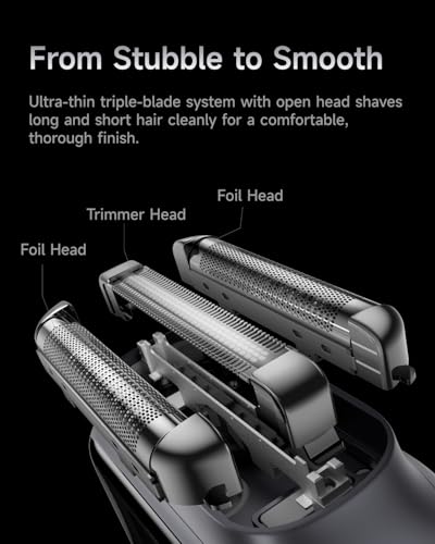 P3 Pro 3 Blade Travel Electric Shaver for Men Face (Space Gray)
