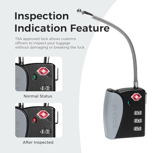 TSA Approved Travel Luggage Locks (Gray / 4 Pack)
