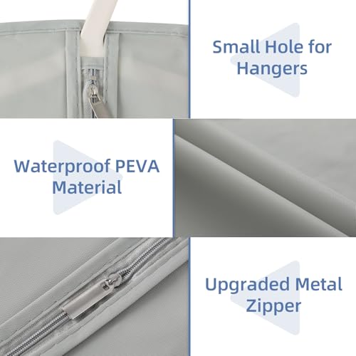 43" Garment Bags for Hanging Clothes (43" - 2 Pack / Grey)