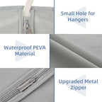 43" Garment Bags for Hanging Clothes (43" - 2 Pack / Grey)