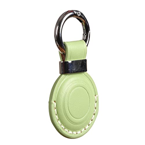 Genuine Leather Keychain Holder Compatible with Tag ([1 Pack] Green V2.0)