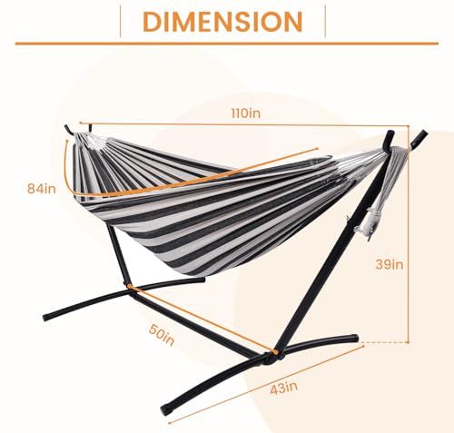 Lazy Daze Portable Hammock with Stand (Black Stripe)