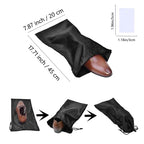 4 Pack Shoe Bags for Travel Satin Fabric Shoe Bag with Drawstring for Men Women Travel Protecting Storing Shoes (Black)