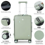 Grace Hard Shell Suitcases with Wheels (20 Inch-1 / Bamboo Green)