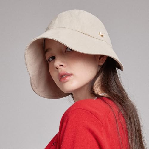 Linen Victorian Bonnet Hat Sun Cap (Small-Large / Beige)