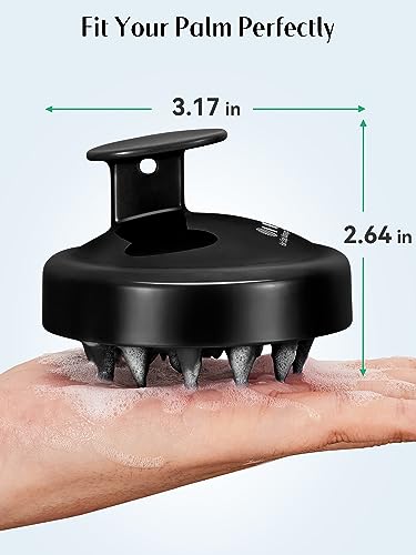 2 Pack Scalp Massager Hair Growth Scrubber for Dandruff Removal (Red & Black)