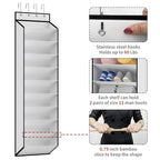 10 Tiers White Over Door Shoe Organizer Storage (White-1 Pack of 10 Pockets)