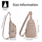 Crossbody Bags for Women Anti Theft Small Sling Handbag with Zipper Lock Vegan Leather RFID Blocking Chest Pure (Grey)