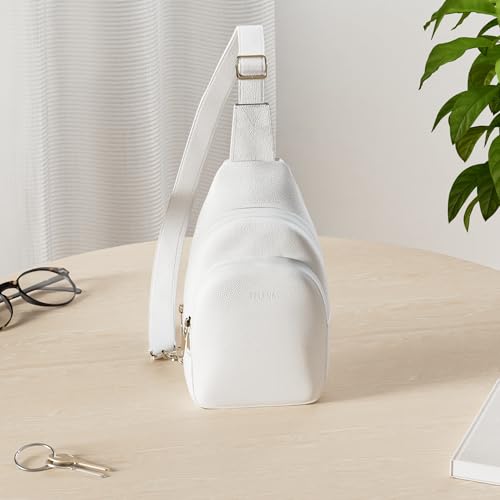 Sling Bag for Women Leather Fanny Pack Crossboday Bags Sling Backpack for Women Beige (3-beige)