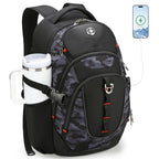 Design Laptop Backpack for Men with USB Charging Port SD803 (Gray Camo / Standard)