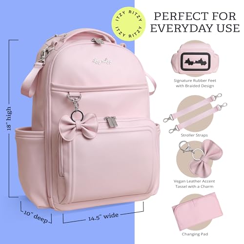Boss Plus Diaper Bag Backpack with 19 Pockets (Ribbons & Bows)