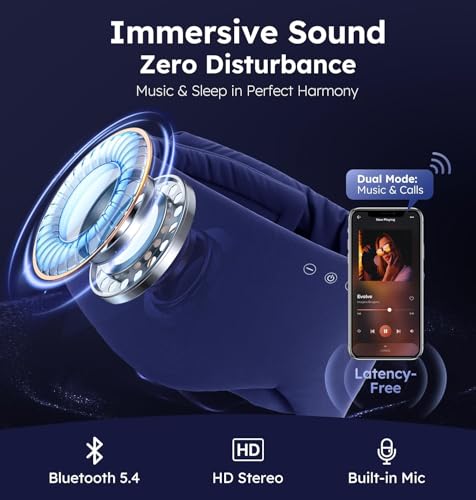 Luxury Bluetooth 5.4 Sleep Mask for Adults (Indigo)