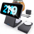5-in-1 Portable Charger, Foldable Charging Station Fast Charging, Magsafe Charger Pack Magnetic, Travel Wireless Charging Station for iPhone 17/16/15/14/13/12,iWatch, Air pods, PureBlack (PureBlack)