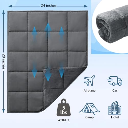 Weighted Lap Blanket 5lb (01-dark Grey / 29" x 24" | 5lbs)