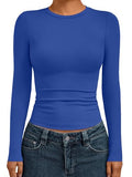 Womens Long Sleeve Shirts Basic Compression Tops RoyalBlue XS (X-Small / Royalblue)