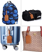 Leather Luggage Tags for Suitcases (Brown)