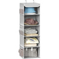 5 Shelf Hanging Closet Organizer (5 Shelf / Grey)