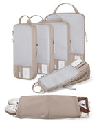 6 Set Compression Packing Cubes for Travel (Camel / Set of 6)