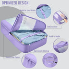 10 Set Packing Cubes for Travel Essentials (06 Attractive Purple)