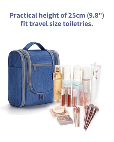 Hanging Travel Toiletry Bag for Women (AH-Navy Blue / Medium)