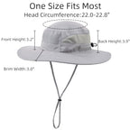 Womens Outdoor Mesh Boonie Sun Hat Summer Wide Brim UV Protection Fishing Hat Safari Cap Grey (Large / Grey)