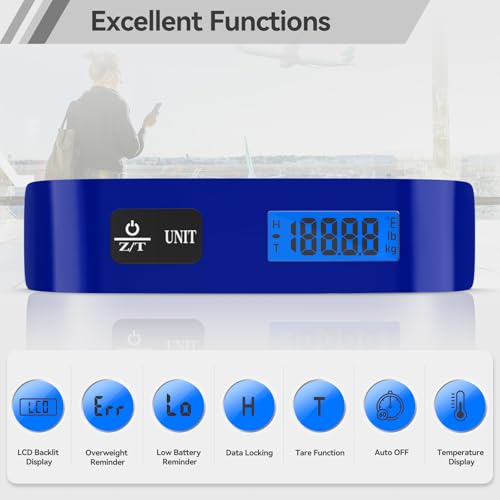 Luggage Scale Dr.meter Travel Essentials Luggage Weight Scale Backlight LCD (Blue)