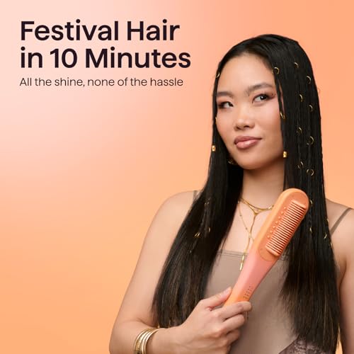 Spotlight Sleek Steamline Pro Steam Hair Straightener Brush (Orange)