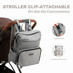 Neoprene Diaper Bag Backpack with Changing Pad (Gray)