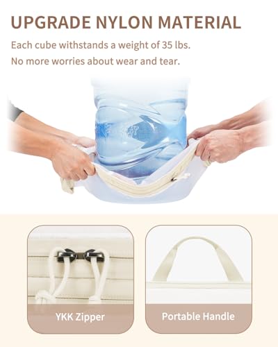 6 Set Compression Packing Cubes (Beige)
