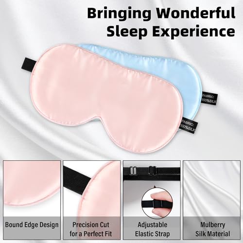 Silk Sleep Eye Mask for Kids (Pink & Blue)