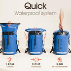 Waterproof Dry Bag Backpack with Zippered Pocket (85L / Blue)