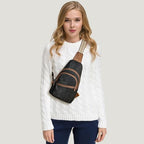Sling Bag Crossbody Bags (Black With Brown)