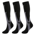 Women Compression Socks 3Pcs (XL/XXL / 01 Black | Black | Black)