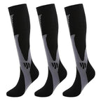 Women Compression Socks 3Pcs (XL/XXL / 01 Black | Black | Black)