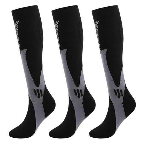 Women Compression Socks 3Pcs (XL/XXL / 01 Black | Black | Black)