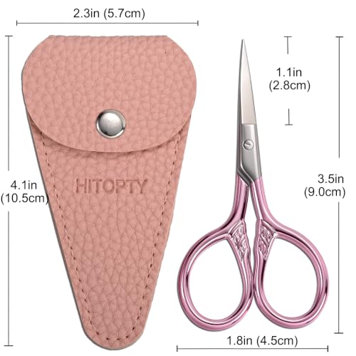 Small Pointed Scissors for Women Men Facial Hair (Pink)