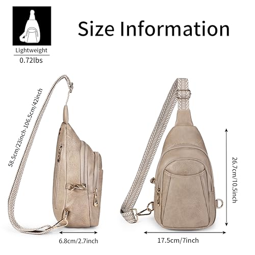 Crossbody Bags for Women Anti Theft Vegan Leather Sling Bag RFID Blocking Chest Bag for Travel (Grey-02)