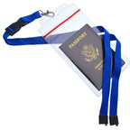 Bulk 20 Pack Heavy Duty Water and Tear Resistant Passport Holders with Lanyard (Royal Blue / 20 Pack)