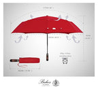 Folding Umbrella Real Wood Handle Auto Open Close Vibrant Red (Vibrant Red)