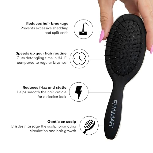 Mini Hair Brush Detangler (Black - Mini)