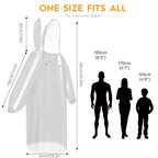6 & 20 & 50 Pack Disposable Rain Ponchos for Adults (Clear / 6 Pack)