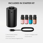 ANX Waterless Essential Oil Diffuser Starter Kit (Black1)