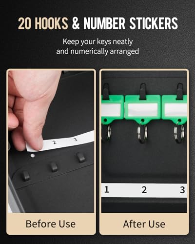 20 Key Steel Key Cabinet (Black / 20 Keys)