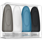 Leak Proof Travel Bottles (4pc 3 oz - Gray/White/Blue/Black)