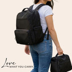 Classic Diaper Backpack Machine Washable Baby Travel Bag (Black Out)