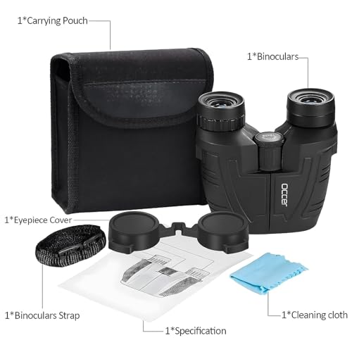 12x25 Compact Binoculars for Adults and Kids