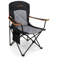 Padded Oversized Camping Chair with Lumbar Support for Adults (Black / Single Pack)