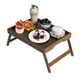 FSC 100% Bamboo Bed Tray with Folding Legs (Walnut / 15.7" x 12.2" x 1.6")